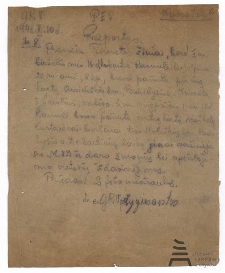 Restauruoti Žemaičių apygardos Vytenio rinktinės partizanų dokumentai